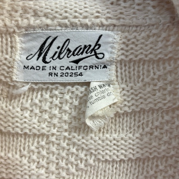 Vintage Milrank Cream Cable Knit Long Sleeve Open Cardigan Size XL - Picture 3 of 4